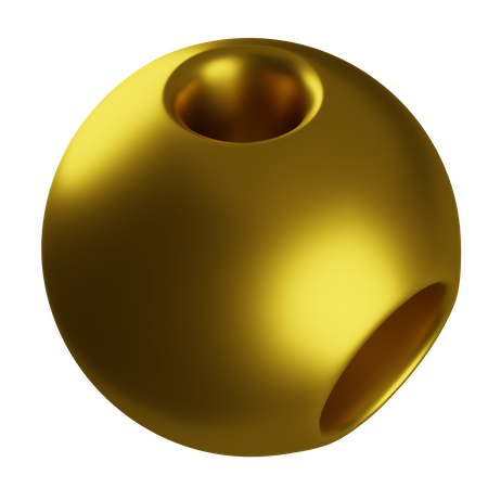 Esfera de bola de oro  3D Icon