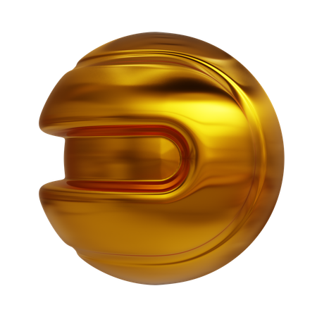 Bola espiral dorada  3D Icon