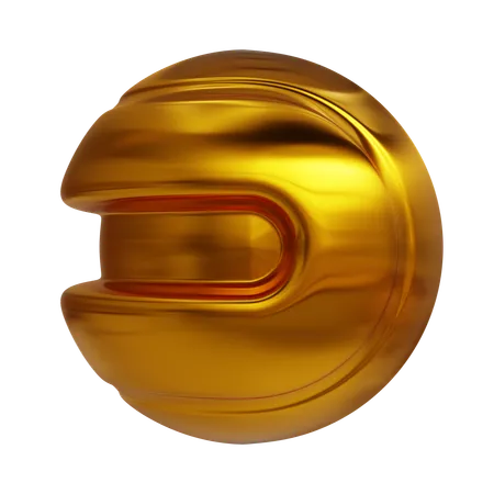 Bola espiral dorada  3D Icon