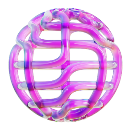 Forma abstracta de bola espiral  3D Icon