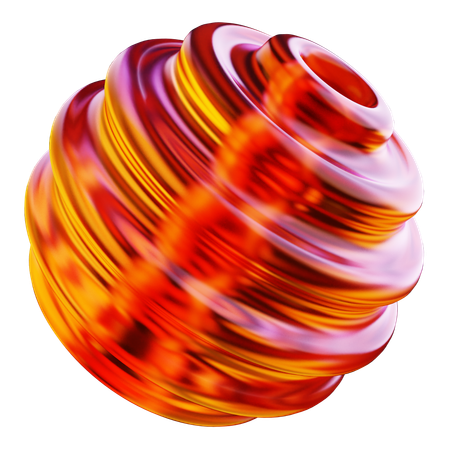 Forma abstracta de bola espiral  3D Icon