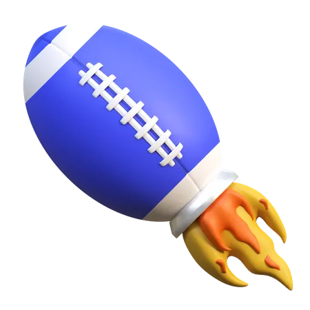 Icone De Foguete De Bola De Futebol Americano Ilustracao 3 D 3D Icon