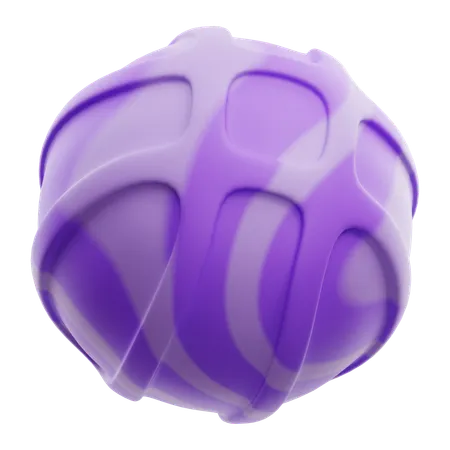 Forma abstrata roxa gradiente de bola  3D Icon