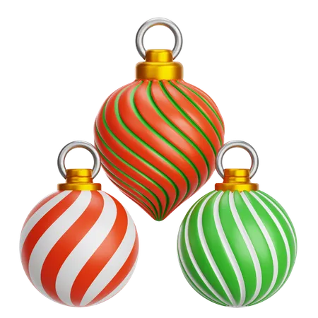 Bolas navideñas decorativas tres  3D Icon