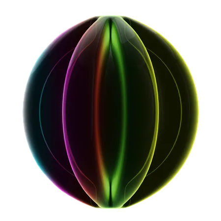 Bola ondulada neon abstrato  3D Icon