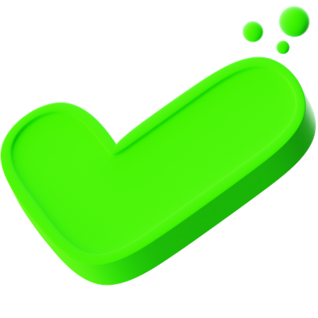 굵은 체크 3D Icon