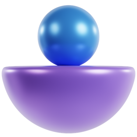Bold Geometric Balance Design  3D Icon
