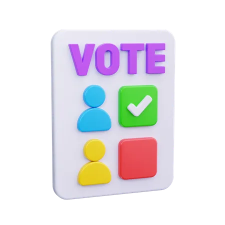 Boletim de voto  3D Icon