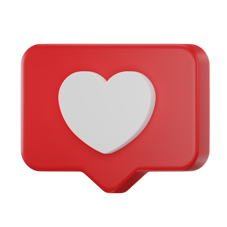 Bolha bate-papo amor formato de coração  3D Icon