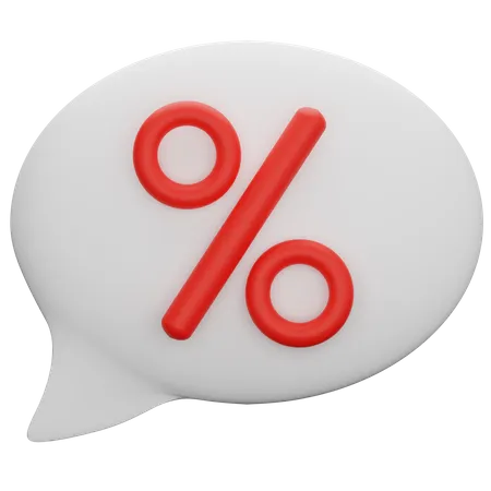 Bubble Chat com sinal de porcentagem  3D Icon