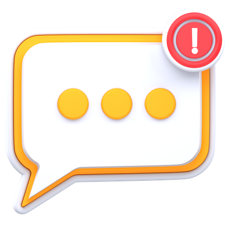 Bolha de bate-papo de alerta  3D Icon