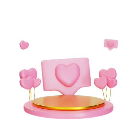Bolhas de coração  3D Icon