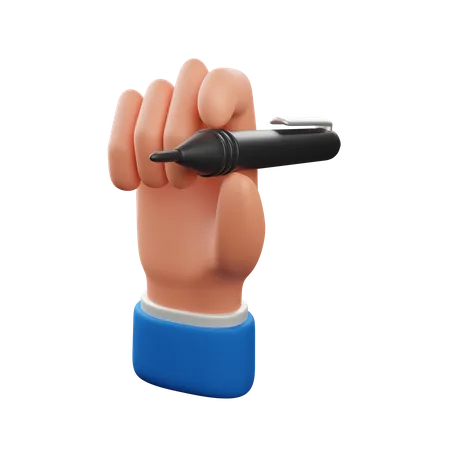 Mano sosteniendo bolígrafo  3D Icon