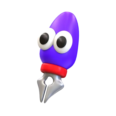 Pluma de tinta de dibujos animados  3D Icon