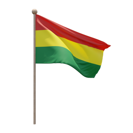 Bolivia Flag Pole  3D Flag