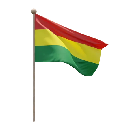 Bolivia Flag Pole  3D Illustration