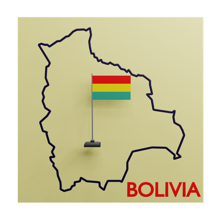 Mapa da Bolívia  3D Icon