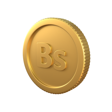 Boliviano Gold Coin  3D Icon