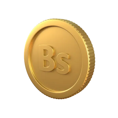 Boliviano Gold Coin  3D Icon