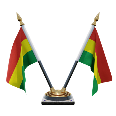 Support de drapeau de bureau double bolivie  3D Flag