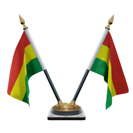 Support de drapeau de bureau double bolivie  3D Flag