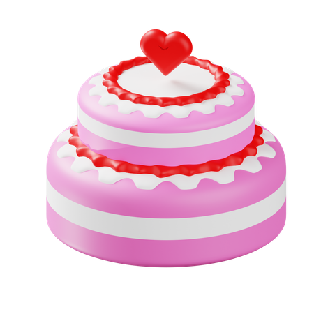 Amo bolo rosa  3D Icon