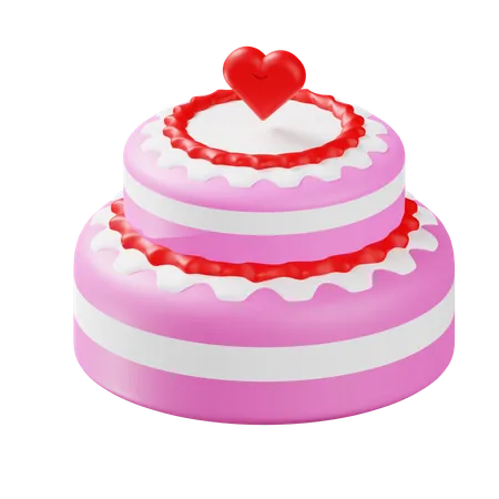 Amo bolo rosa  3D Icon