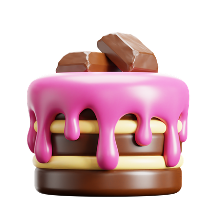 Bolo Com Chocolate  3D Icon