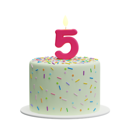 Bolo de 5 anos  3D Icon