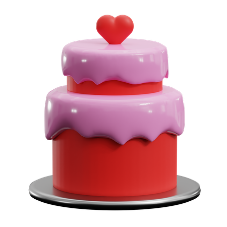 Bolo de amor  3D Icon