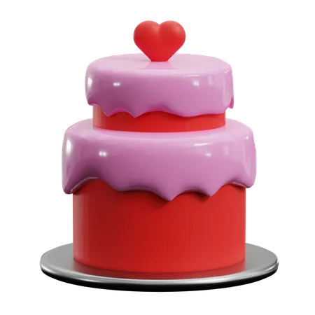 Bolo de amor  3D Icon