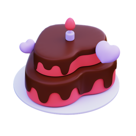 Bolo de amor  3D Icon