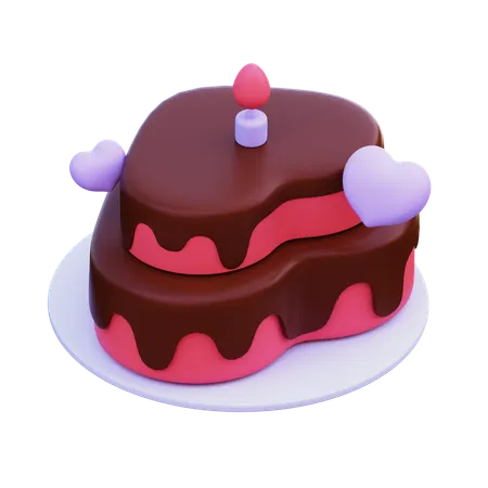 Bolo de amor  3D Icon