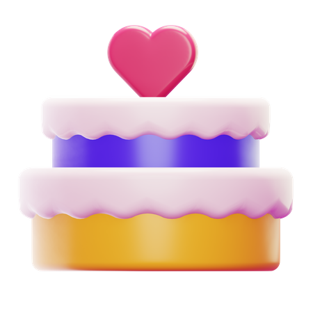 Bolo de amor  3D Icon