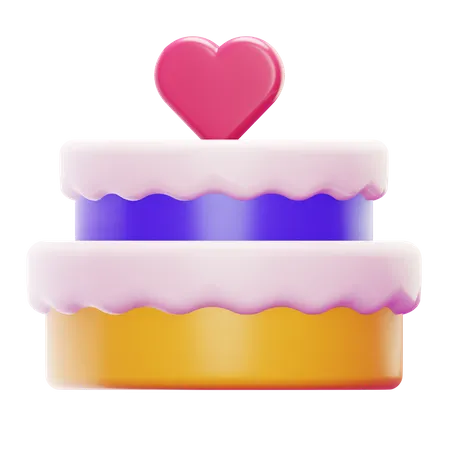 Bolo de amor  3D Icon