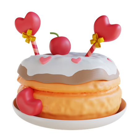 Bolo de amor  3D Icon