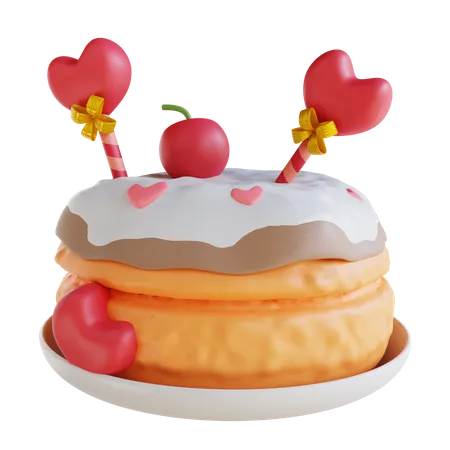 Bolo de amor  3D Icon