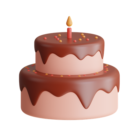 Bolo de aniversário  3D Icon