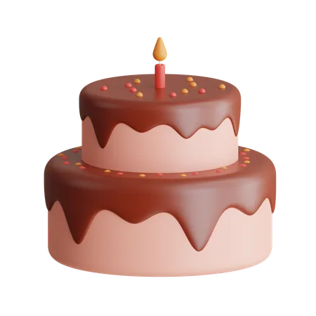 Bolo de aniversário  3D Icon