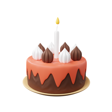 Bolo de aniversário  3D Icon