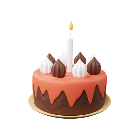 Bolo de aniversário  3D Icon