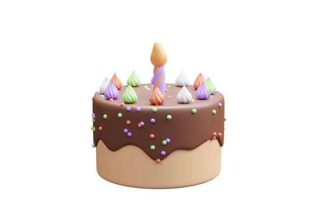 Bolo de aniversário  3D Icon