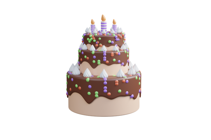 Bolo de aniversário  3D Icon