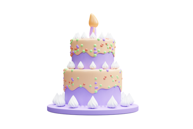 Bolo de aniversário  3D Icon