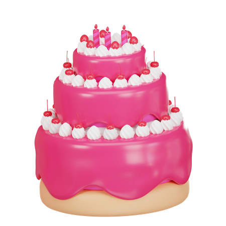 Bolo de aniversário  3D Icon