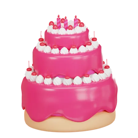 Bolo de aniversário  3D Icon