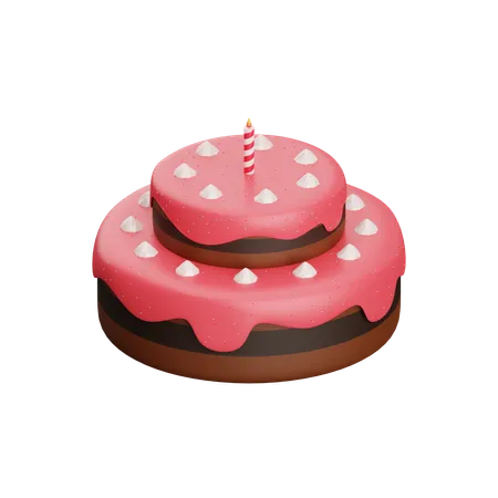 Bolo de aniversário  3D Icon