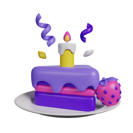 Bolo de aniversário  3D Icon