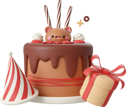 Bolo de aniversário  3D Icon