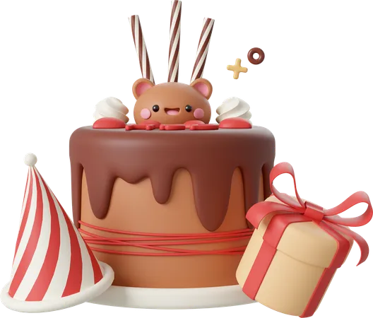 Bolo de aniversário  3D Icon